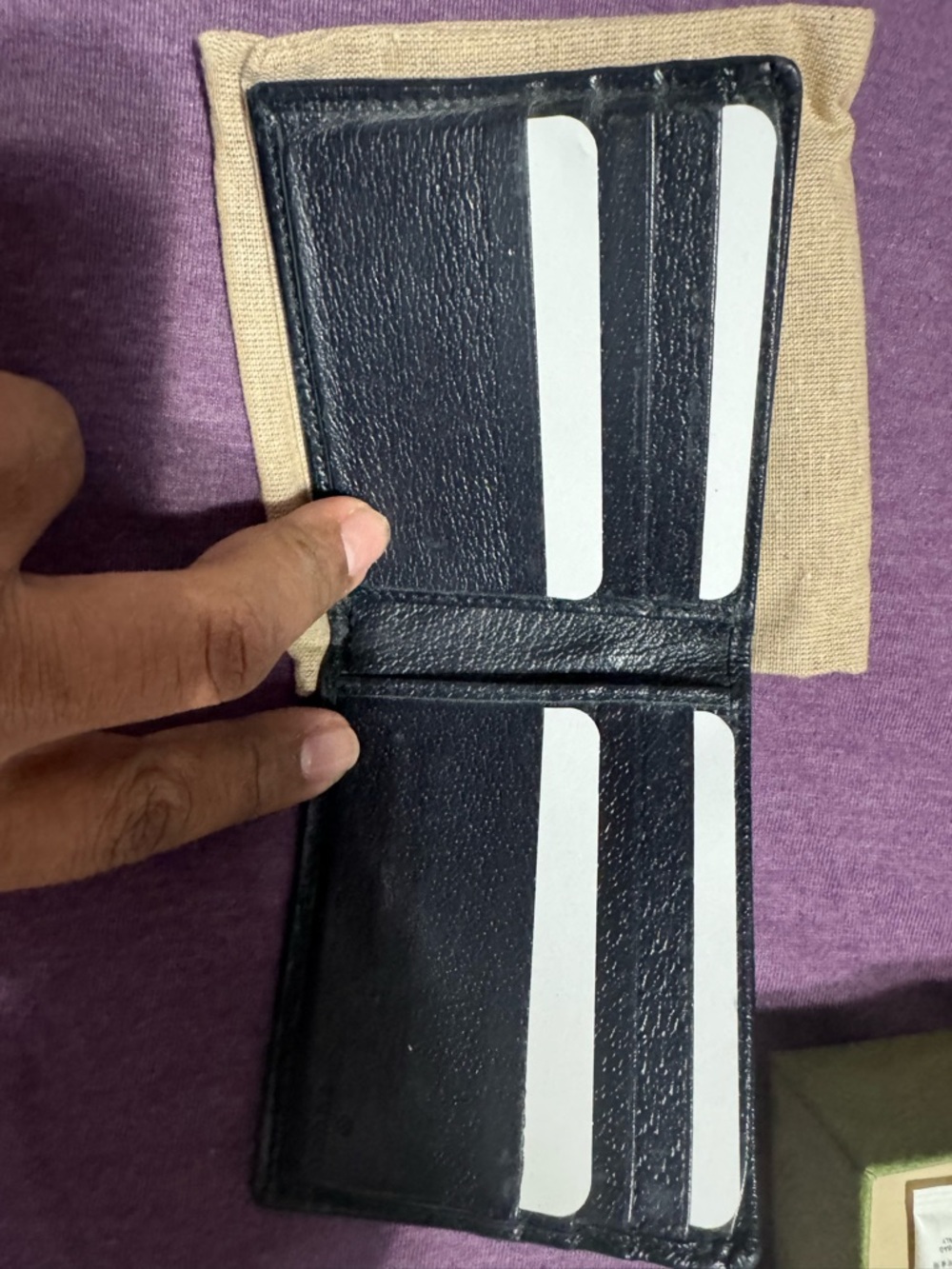 Gucci Beige GG Supreme Card Wallet with Blue Leather and Red Web Stripe - Picture 6 of 9